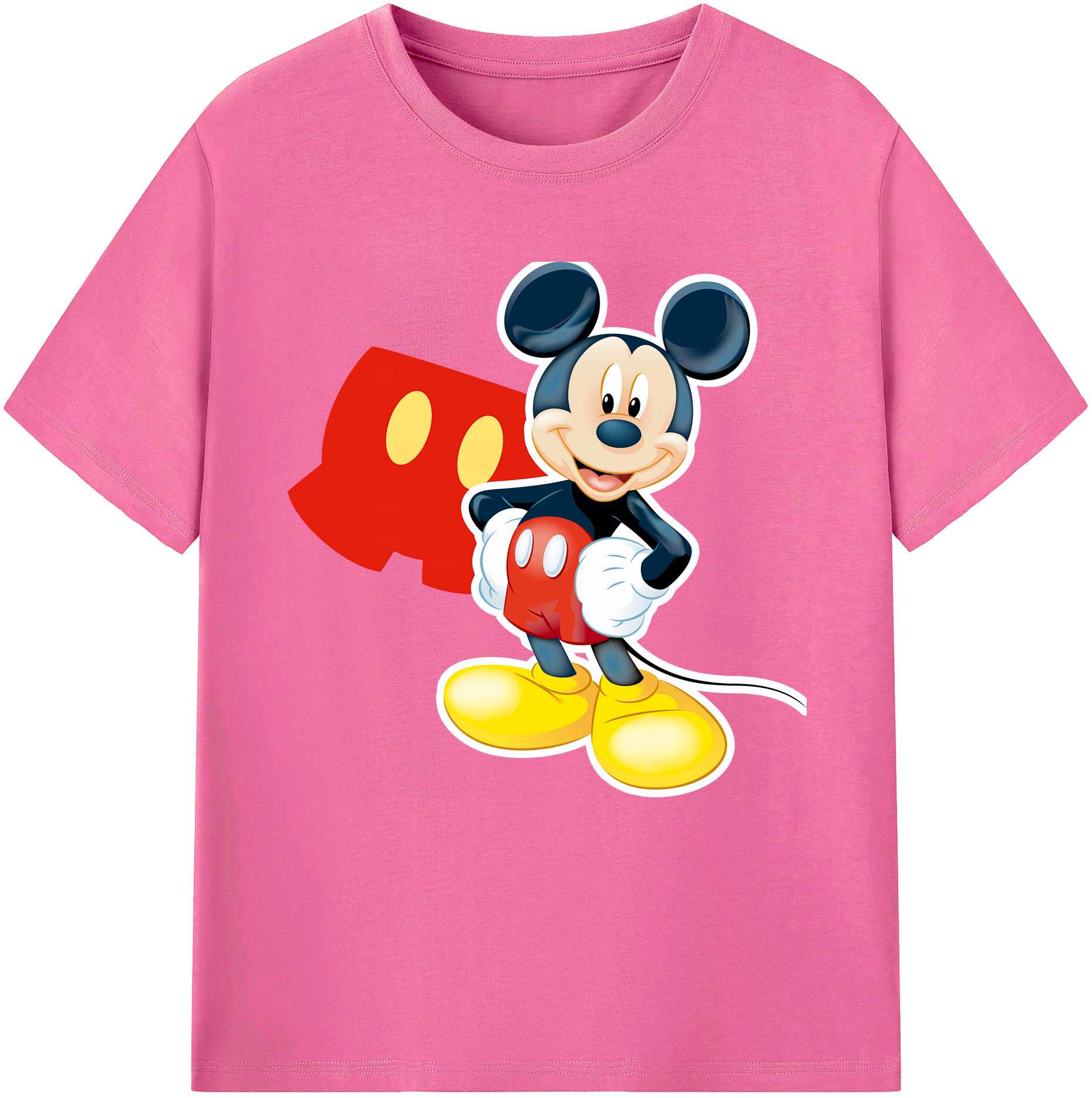 ミッキーマウス Mickey Mouse レディースカジュアルプリントTシャツ（綿100％）